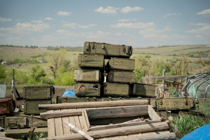 Russian shell boxes left in the Sysenkos's yard