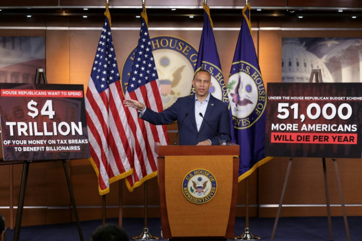 Democratic House Minority Leader Hakeem Jeffries called the Republican mega-bill that is forecast to balloon the US national debt a 'disgusting abomination'