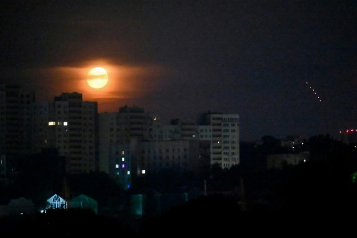 Ukrainian air defences deploy against Russian drones during the night strikes