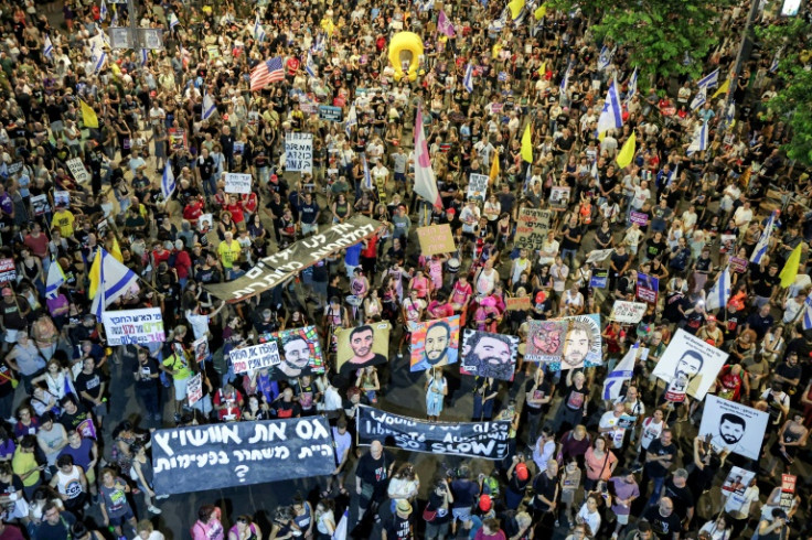 Protest in Tel Aviv calling for the release of the remaining hostages still held in Gaza