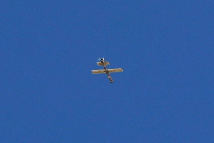 An Israeli drone is seen flying over Sweida on Wednesday.