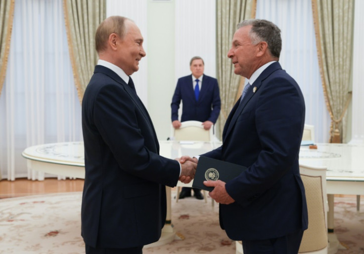 Russia's President Vladimir Putin greets US Special Envoy Steve Witkoff at the Kremlin