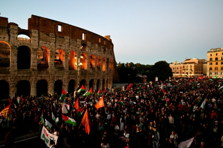 Protesters against Israel in Rome