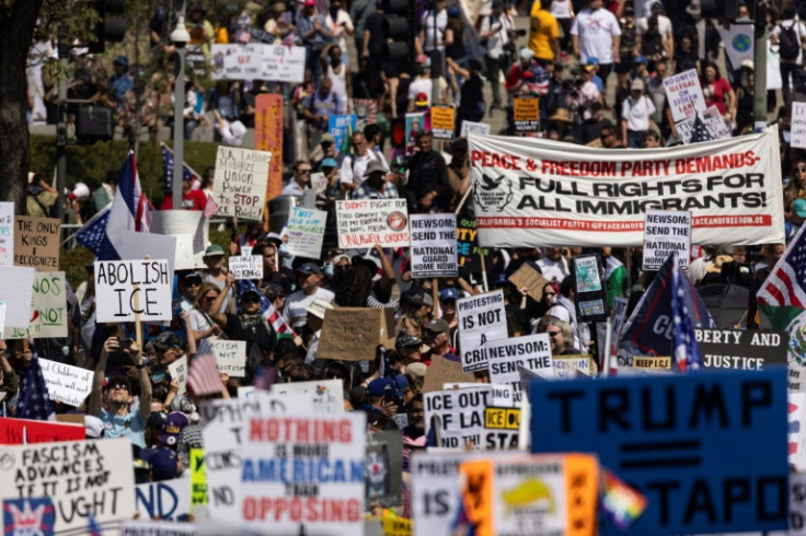 Demonstrators are seen rallying in Los Angeles at a 'No Kings' protest in June 2025 -- and they will hit the streets again on October 18, 2025