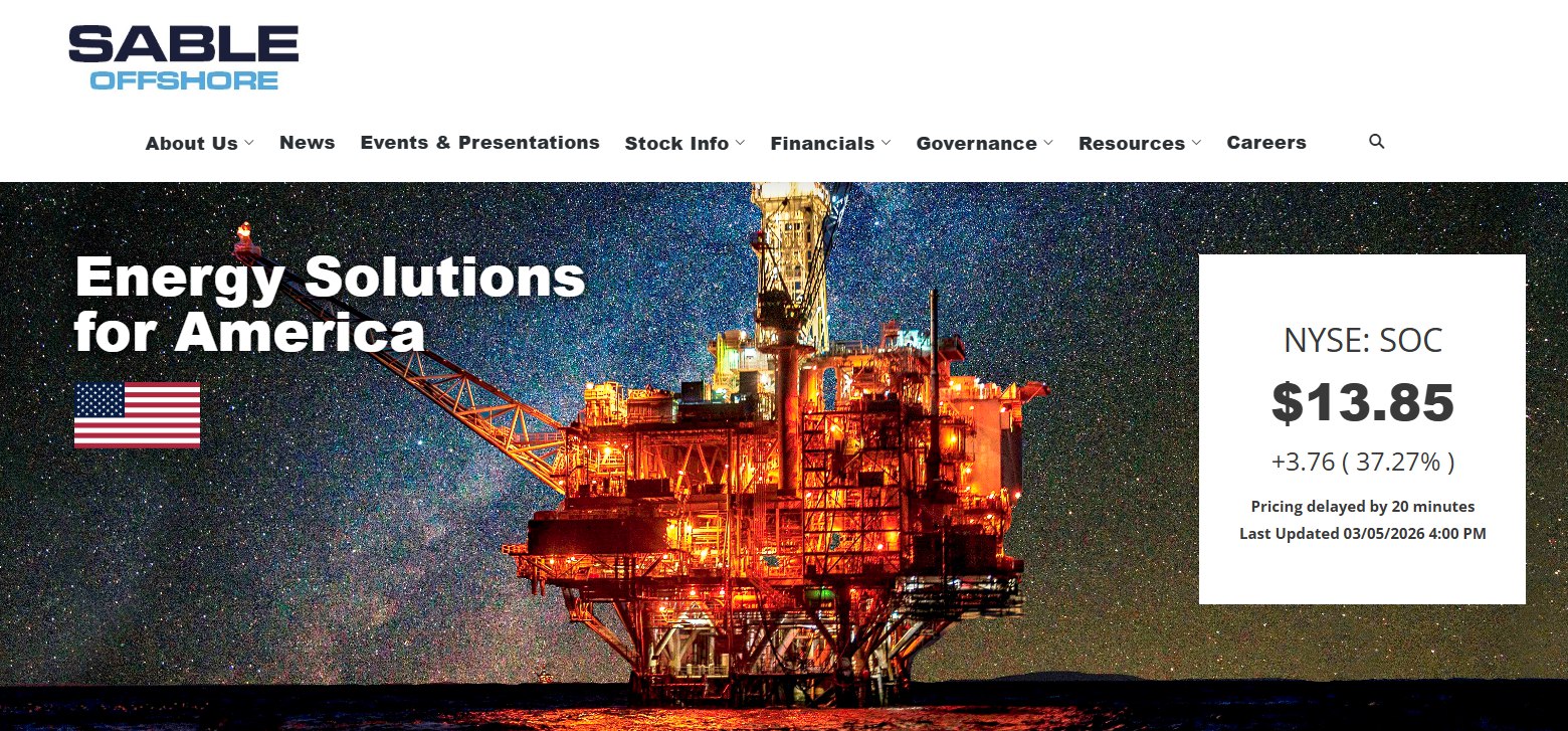 Sable Offshore Corp. Shares Soar 37% on DOJ Opinion Boosting 