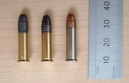 .22 long rifle cartridges. The one on the right is