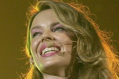 Minogue performing "Waltzing Matilda" at the opening ceremony of the