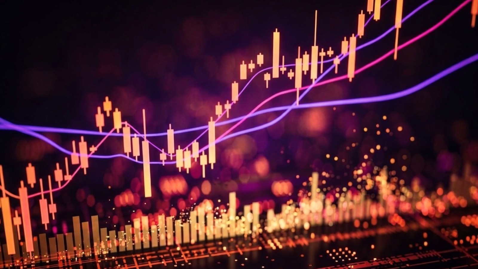 Market data on screen