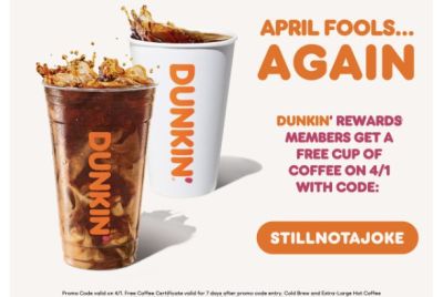 Dunkin's April Fools Day Offer