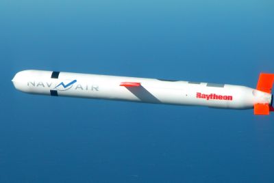 A BGM-109 Tomahawk flying in November 2002