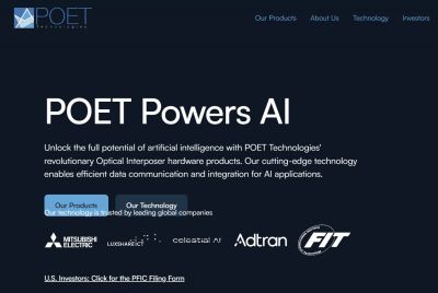 POET Technologies Stock Rockets 31% on AI Optics Momentum and