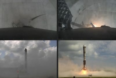 Elon Musk Celebrates SpaceX Falcon Heavy Double Booster Landing in