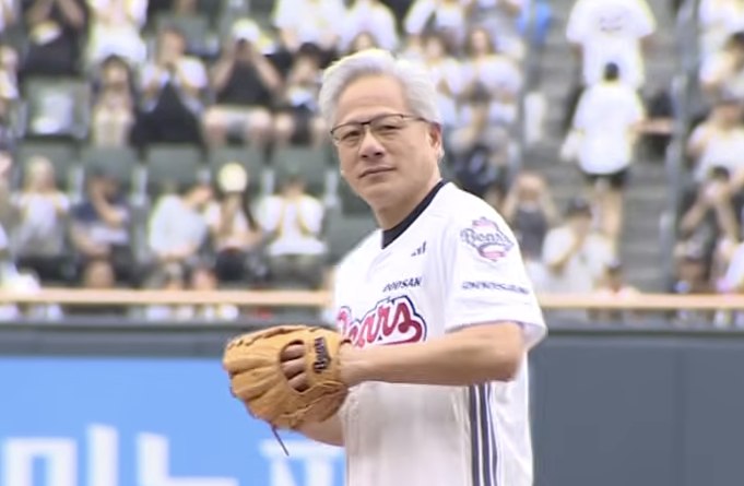 Nvidia CEO Jensen Huang Throws Ceremonial First Pitch at KBO 