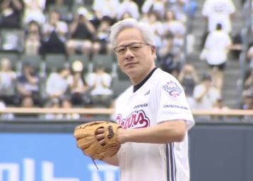 Nvidia CEO Jensen Huang Throws Ceremonial First Pitch at KBO