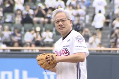 Nvidia CEO Jensen Huang Throws Ceremonial First Pitch at KBO