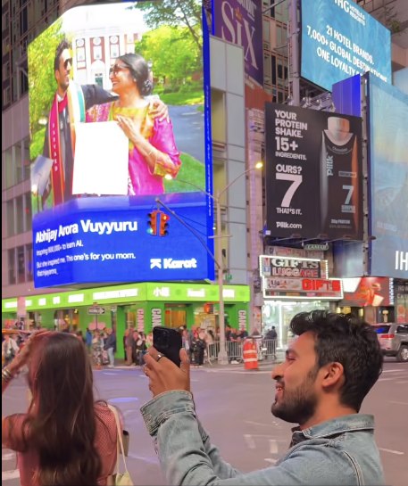Indian Google Engineer Honors Single Mother with Emotional Times Square 