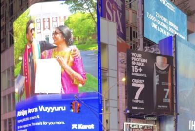 Indian Google Engineer Honors Single Mother with Emotional Times Square