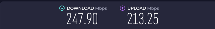Windscribe baseline speed without a VPN: 247.90 Mbps download and