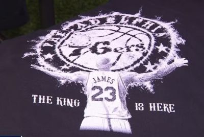 LeBron James 76ers Merchandise Flies Off Shelves at Philadelphia's Mitchell