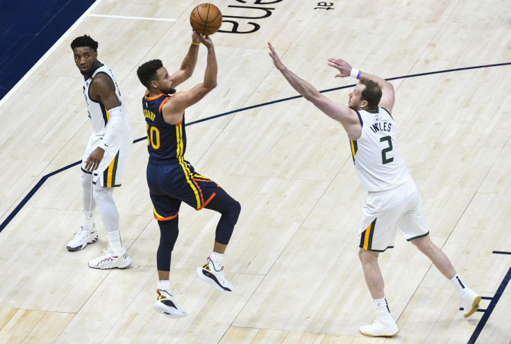 Stephen Curry Joe Ingles Warriors Jazz