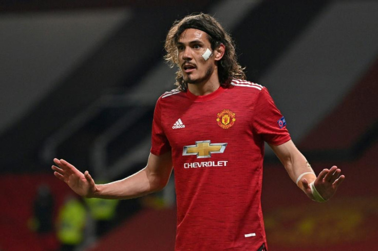 Edinson Cavani scored twice in Manchester United's 6-2 Europa League win against Roma