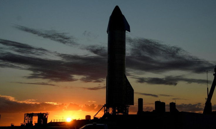 SpaceX prepares their super heavy-lift Starship rocket for a test launch at the company's facilities in Boca Chica, Texas