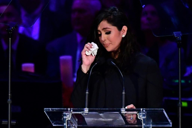 Kobe Bryant's wife Vanessa Bryant speaks during the "Celebration of Life for Kobe and Gianna Bryant" service at Staples Center in Downtown Los Angeles on February 24, 2020.