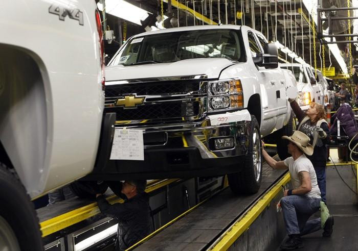 Chevrolet Silverado pickup truck at the Flint Assembly in Flint, Michigan