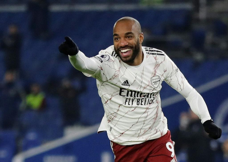 Super sub: Alexandre Lacazette came off the bench to score Arsenal's winner in a 1-0 victory at Brighton