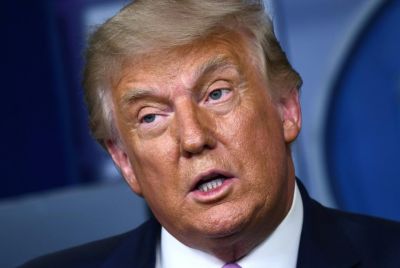 Former US president Donald Trump, who remains the most influential figure within the Republican Party, saw his Facebook ban upheld by the social media giant's oversight boardspeaks during a press briefing in the James S. Brady Press Briefing Room at the