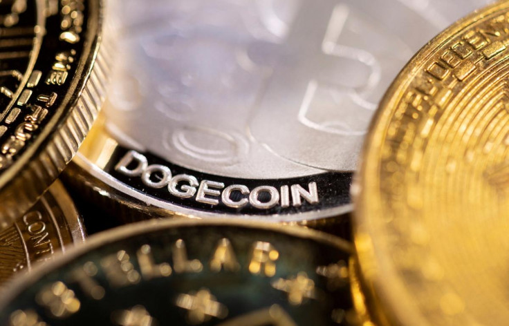 Illustration shows representation of cryptocurrency Dogecoin