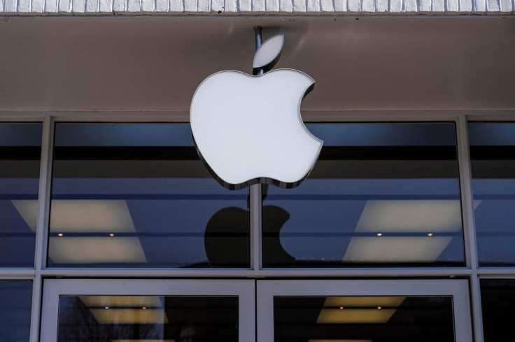 Logo of an Apple store is seen in Washington