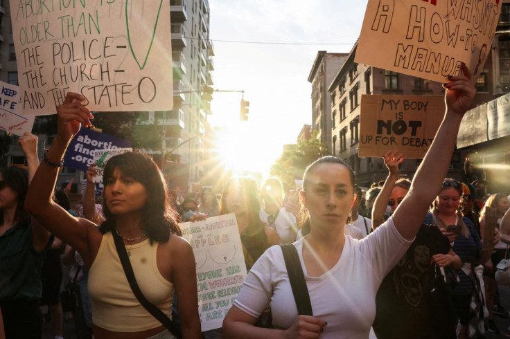 Abortion rights supporters protest in New York