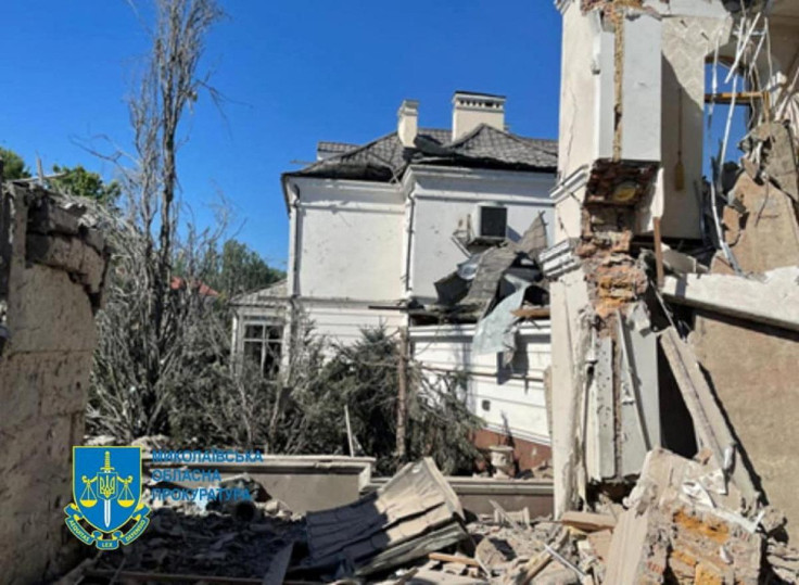 A view shows a destroyed building, as Russia's attack on Ukraine continues, in Mykolaiv